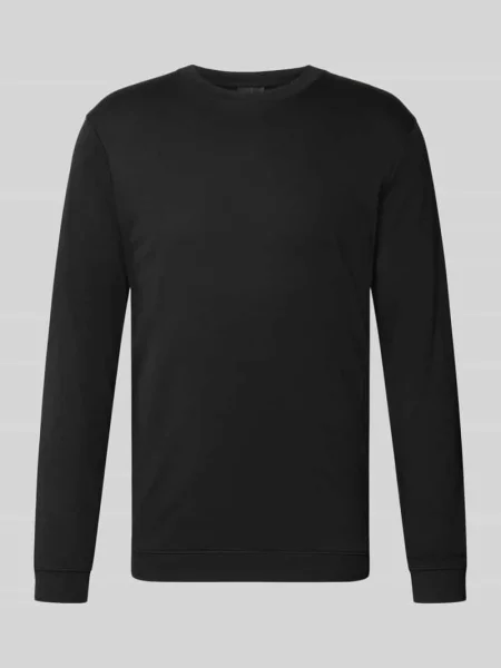 Longsleeve z czystej bawełny o kroju regular fit Model Pima' Ragman czarna