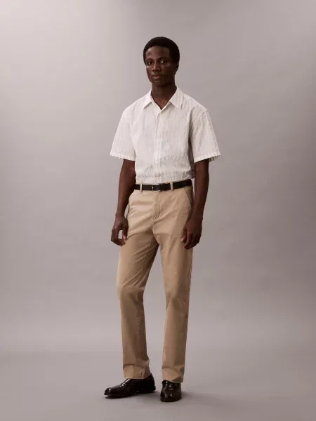 Calvin Klein Jeans chinosy Mężczyźni jednolity beżowy