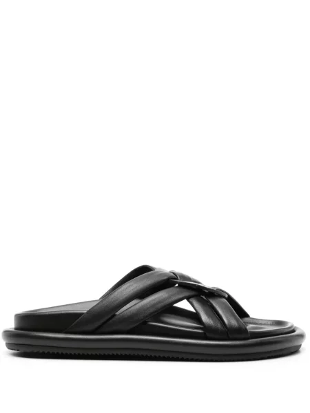 Papuci Moncler din piele negru