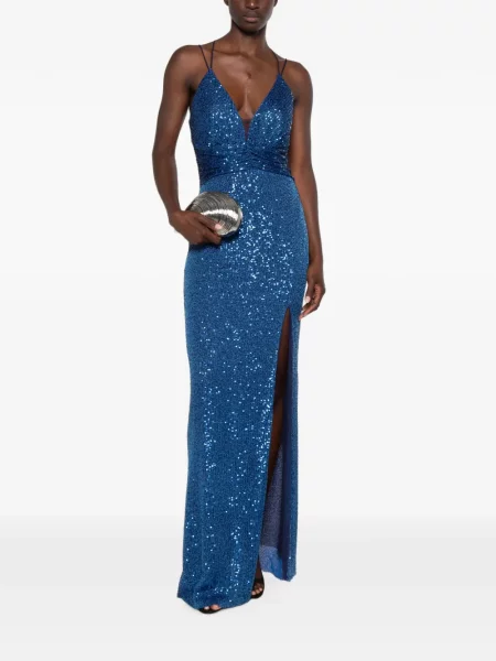 Rochie maxi Hanita cu paiete albastru