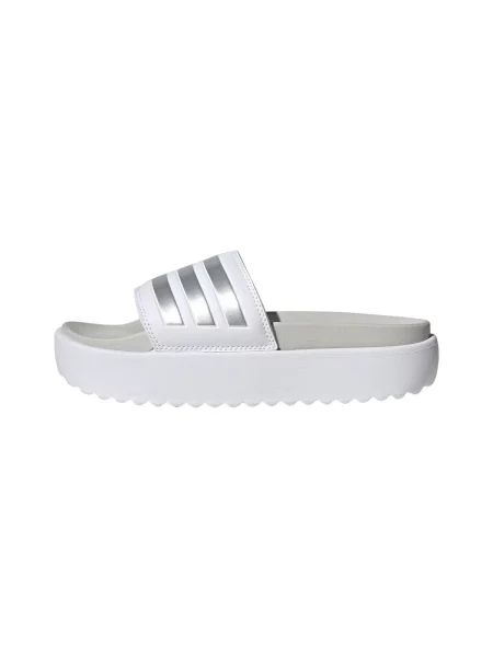 Šľapky Adidas na platforme biela
