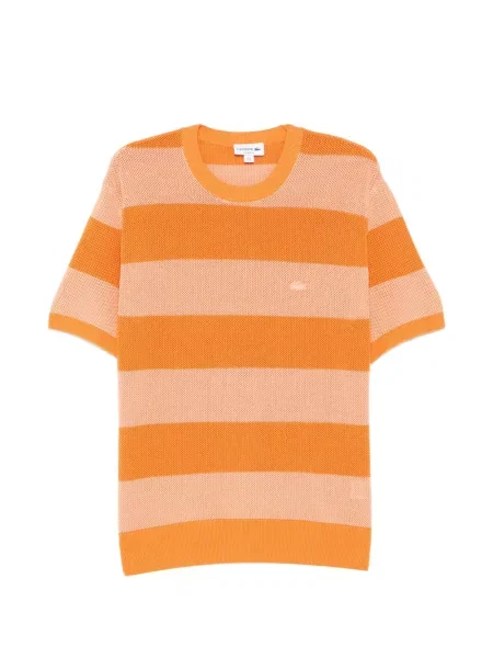 Tricou Lacoste cu dungi portocaliu