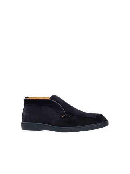 Botki Santoni zamszowe wsuwane casual niebieskie