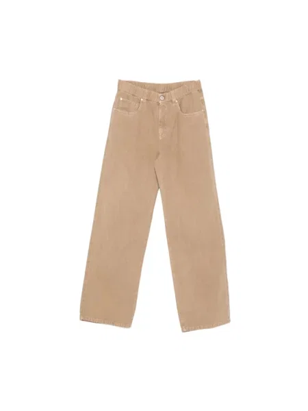 Szerokie jeansy Brunello Cucinelli brązowe