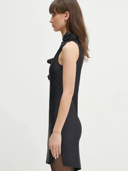 Сукня Coperni Asymmetric Flower mini облягаюча чорний