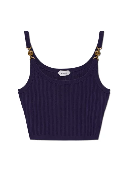 Dzianinowy top Versace fioletowy