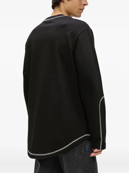 Tricou Karl Lagerfeld Jeans lung negru