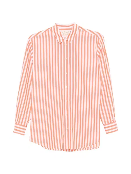 Koszula Mc2 Saint Barth w paski pomarańczowa