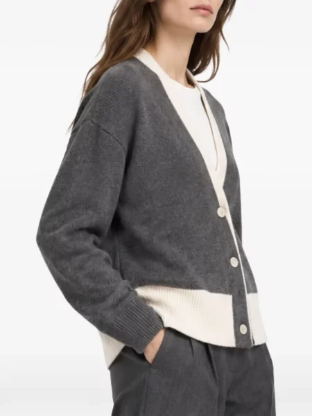 Cardigan Seventy cu decolteu în V gri