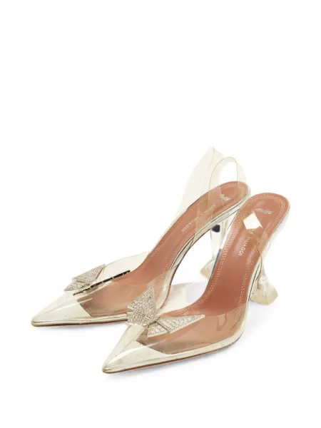 Pantofi cu toc Amina Muaddi slingback alb