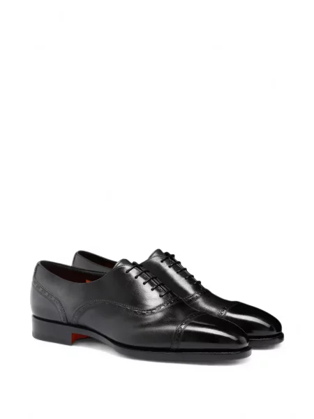 Oxford Santoni din piele negru