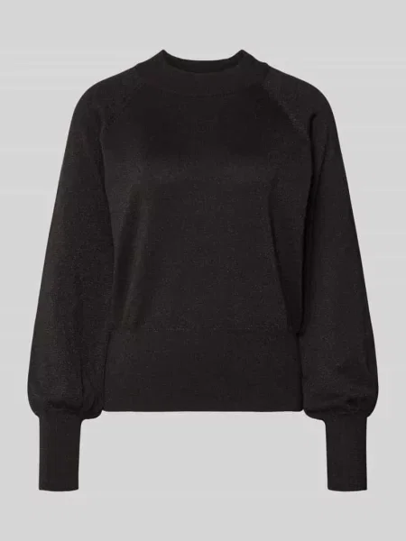 Sweter z dzianiny z mieszanki model ‘MOBBE’ B.young czarny