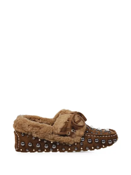 Pantofi loafer Strategia Shoes cu tepi din piele de oaie maro