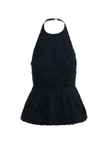 Bluză Essentiel Antwerp cu model floral din dantelă negru