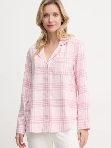 Горнище на пижама Hollister Co. розово