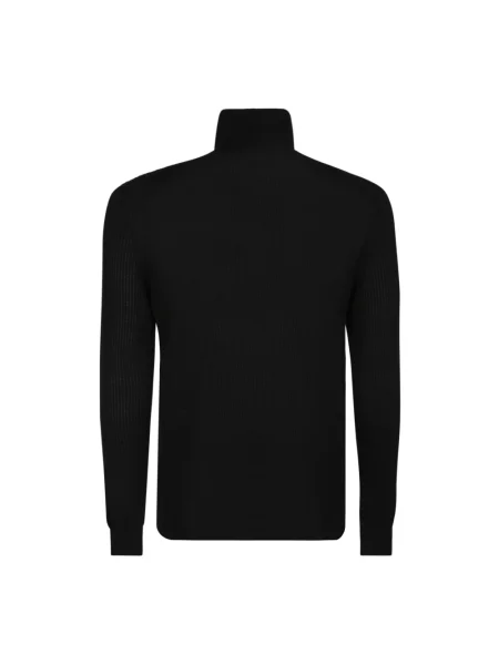 Sweter z golfem Dell'oglio wełniany czarny