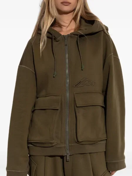 Hanorac cu glugă Dsquared2 cu broderie verde