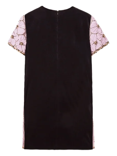 Rochie mini La Doublej cu model floral de costum negru