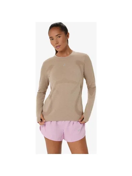 Koszulka z długim rękawem ASICS Road Seamless XS beżowy