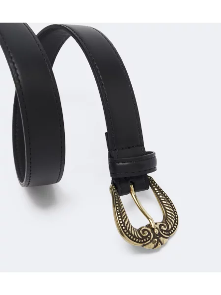 Cu centură curea Etro din piele negru