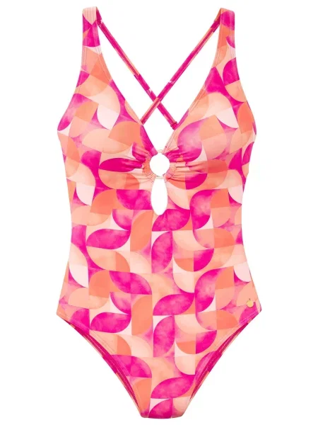 LASCANA Costum de baie întreg portocaliu / portocaliu caisă / portocaliu piersică roz