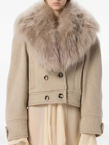 Dvouřadý s límcem kožich Blumarine s kožíškem