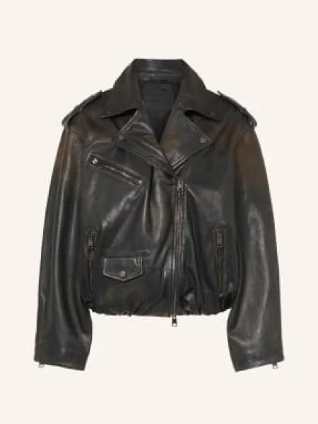 Allsaints Kožená Bunda Samina černá