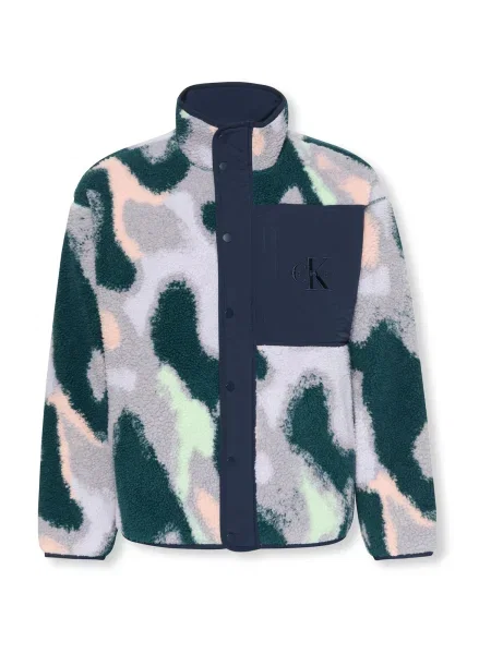 Jopa iz flisa Calvin Klein Jeans iz flisa modra