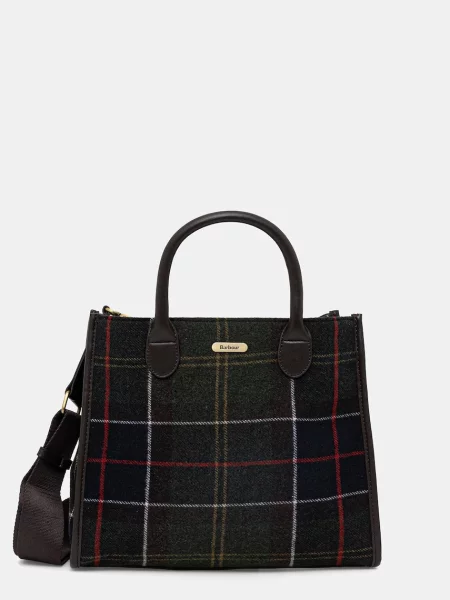 Barbour geantă de mână cu amestec de lână verde