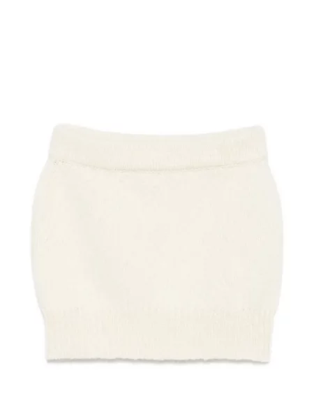 Fusta mini Malo tricotate alb