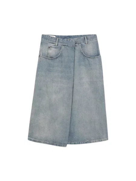 Spódnica jeansowa Maison Margiela kopertowa niebieska