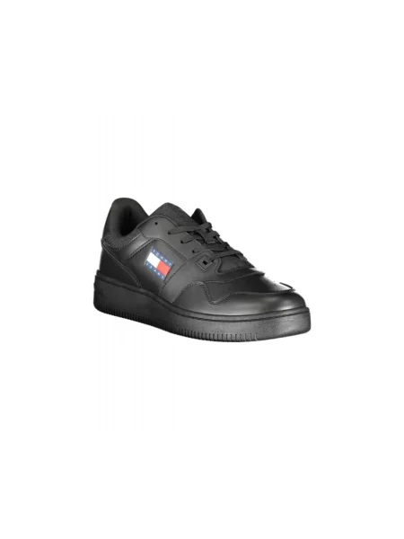 Trampki Tommy Jeans skórzane retro czarne