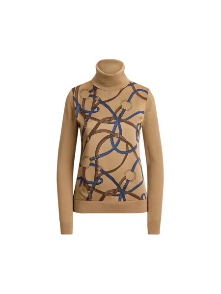 Sweter z golfem Ralph Lauren beżowy