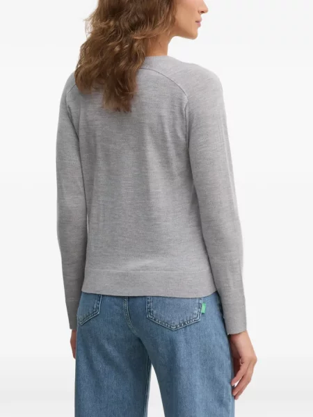 Pulover Benetton cu decolteu în V gri