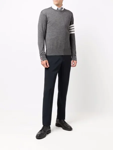 Megztinis Thom Browne apvaliu kaklu pilka