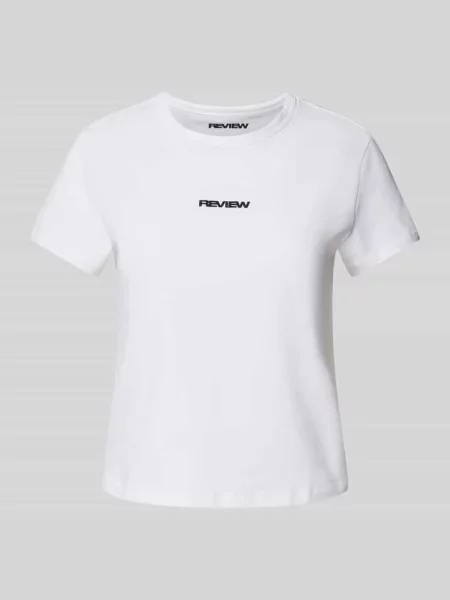 T-shirt z nadrukiem z logo Review biała