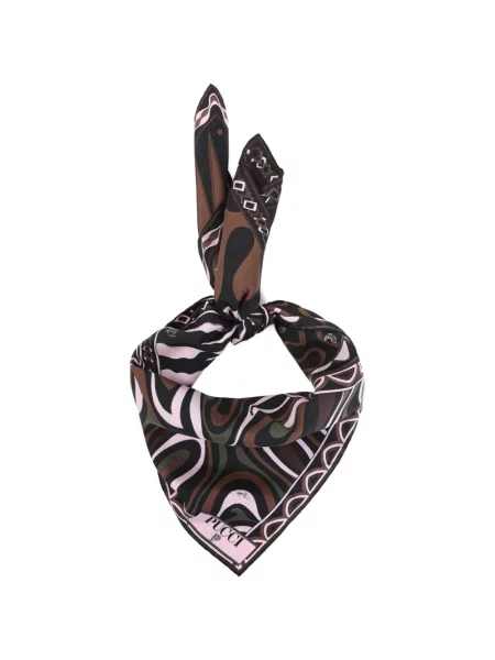 Копринен шал Pucci с принт черно