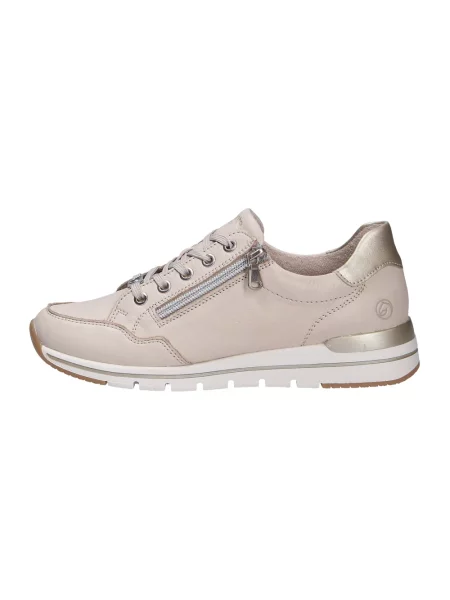 Sneakersy Remonte sznurowane skórzane beżowe