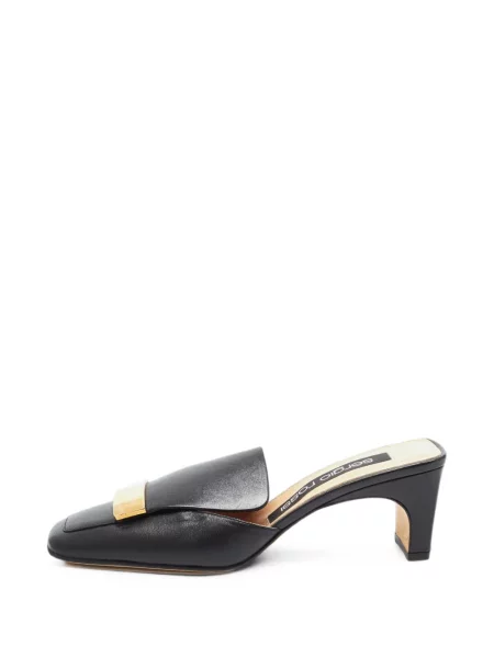 Papuci tip mules Sergio Rossi din piele negru