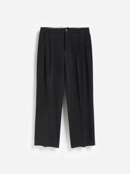 Reserved Pantaloni loose la dungă gri-închis gri