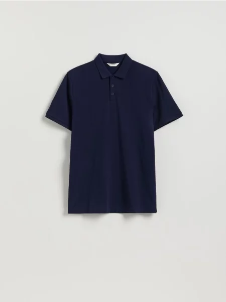 Reserved Tricou polo regular fit bleumarin