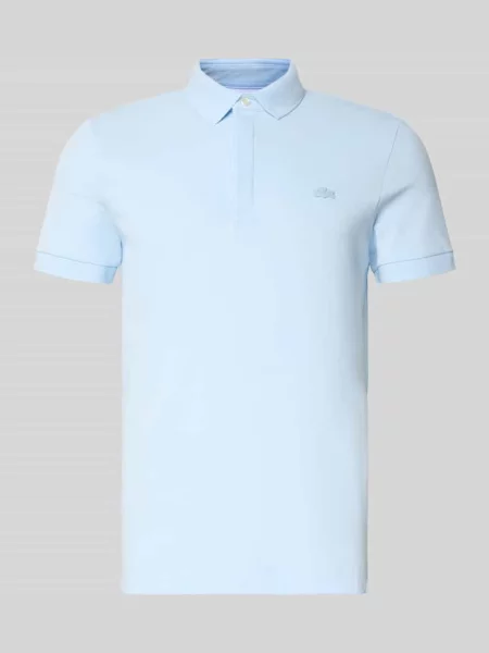 Koszulka polo o kroju regular fit z mieszanki bawełny Lacoste niebieska