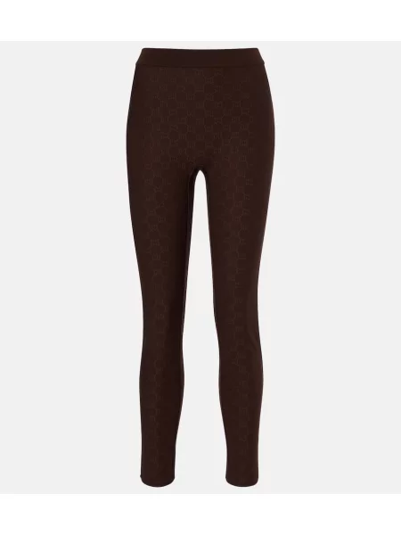 Leggings Gucci din jerseu maro