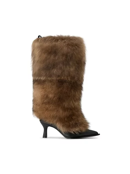 UGG kozaki x Ambush Fur Heel na szpilce lekko ocieplone brązowy
