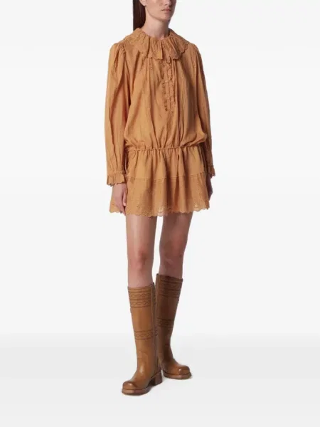 Rochie Isabel Marant cu broderie portocaliu