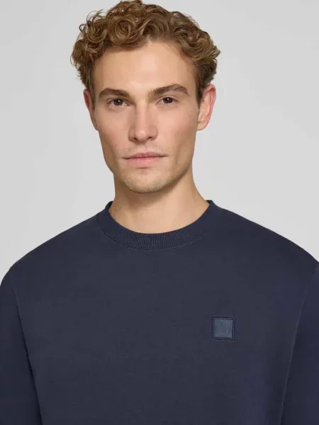Bluza z prążkowanymi wykończeniami Scotch & Soda granatowa