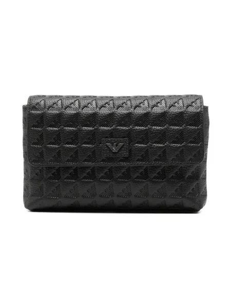 Torba crossbody Emporio Armani skórzana z nadrukiem czarna