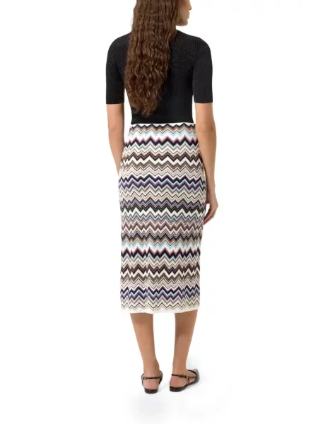 Fustă Missoni tricotate alb