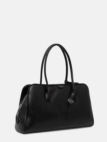 Geantă shopper Calvin Klein din piele negru