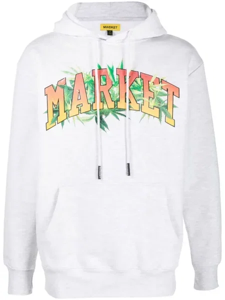 Hanorac cu glugă Market cu imagine gri
